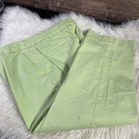 Kim Rogers Lime Green Capri Jeans, Size 10 - Picture 1 of 9
